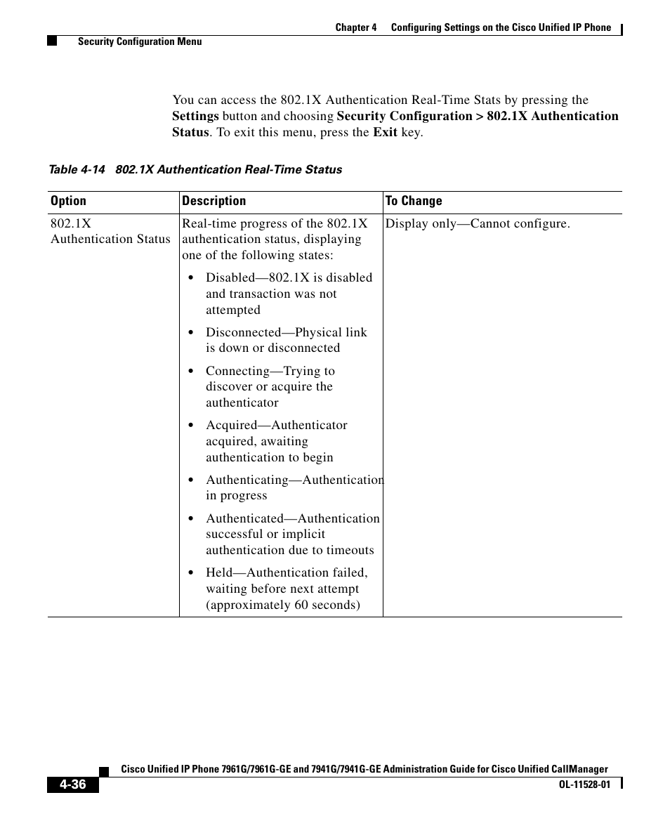 Cisco IP Phone 7961G-GE User Manual | Page 36 / 36
