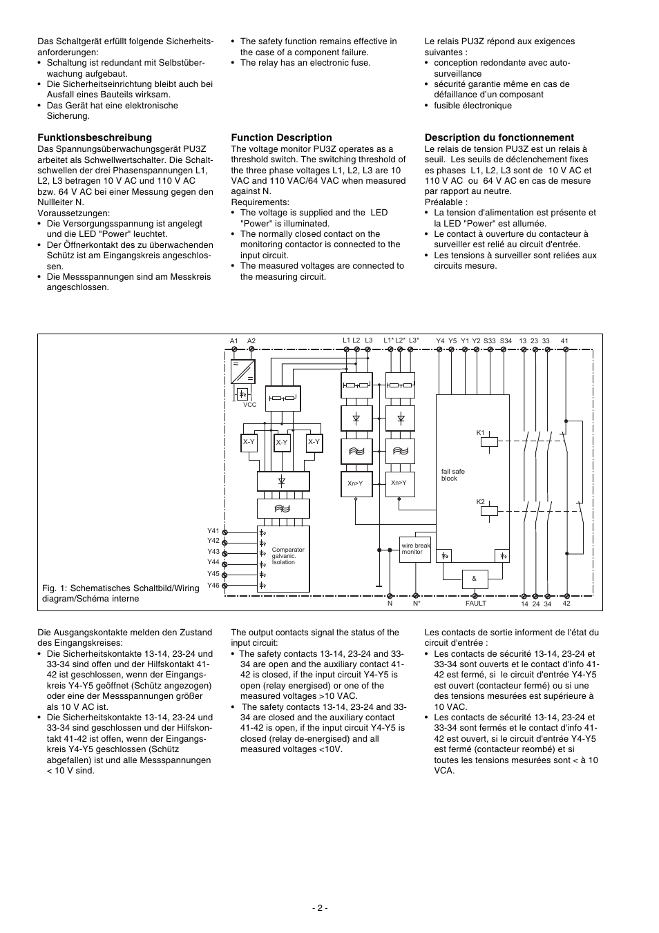 Pilz PU3Z 120-240VAC 3n/o 1n/c 6so User Manual | Page 2 / 16
