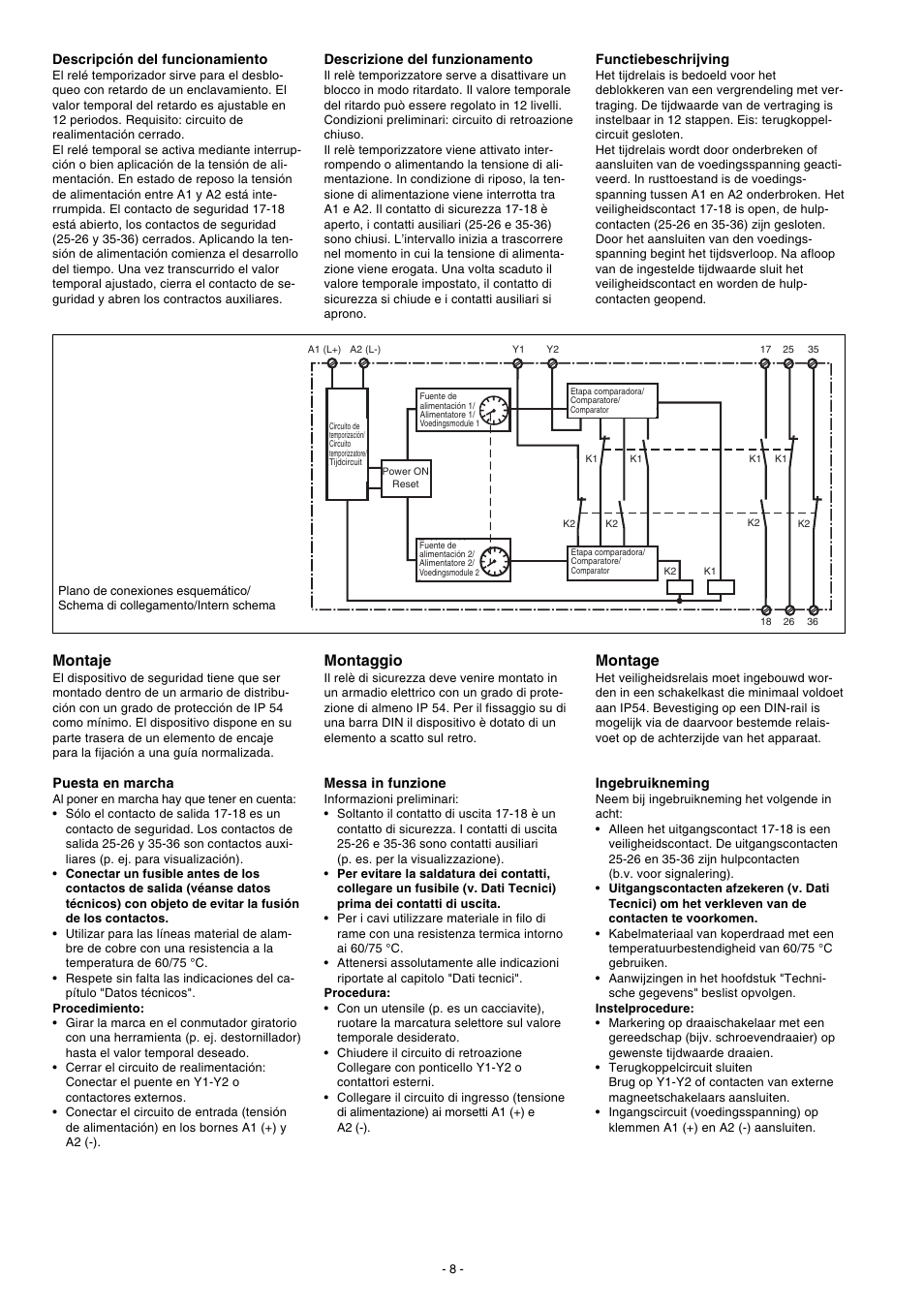 Montaje, Montaggio, Montage | Pilz PZA 300/24VAC 1n/o 2n/c User Manual | Page 8 / 12