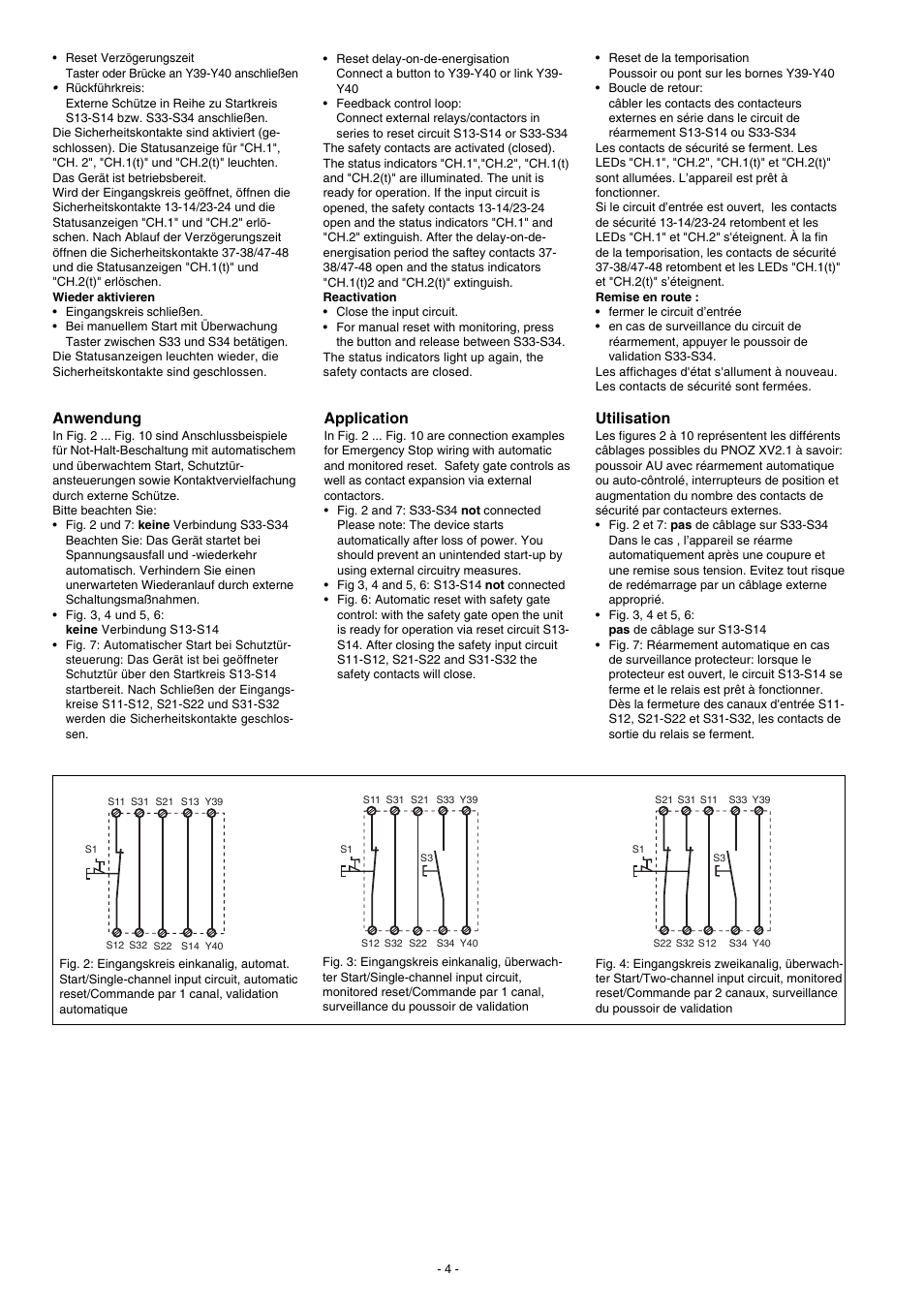 Anwendung, Application, Utilisation | Pilz PNOZ XV2.1 30/24-240VACDC 2n/o 2n/o t User Manual | Page 4 / 20