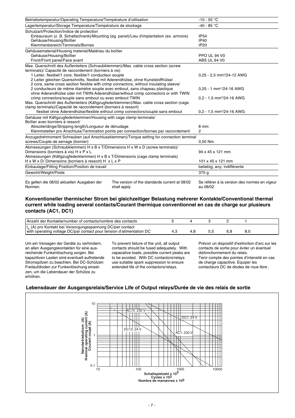 Pilz PNOZ XV3P 30/24 VDC 3n/o 2n/o t User Manual | Page 7 / 16
