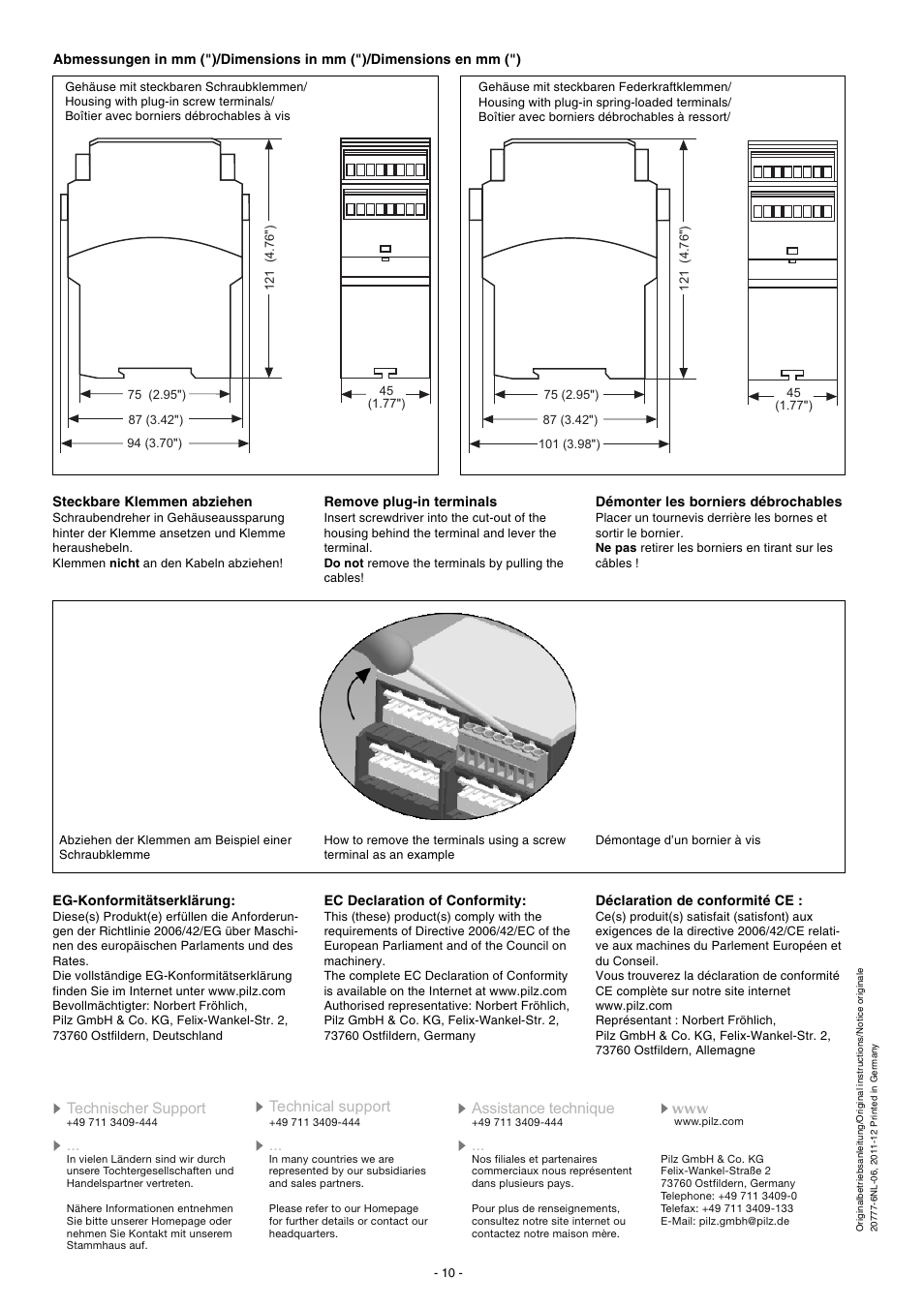 Pilz PNOZ XV3.3P 30/24VDC 3n/o 2n/o t User Manual | Page 10 / 20