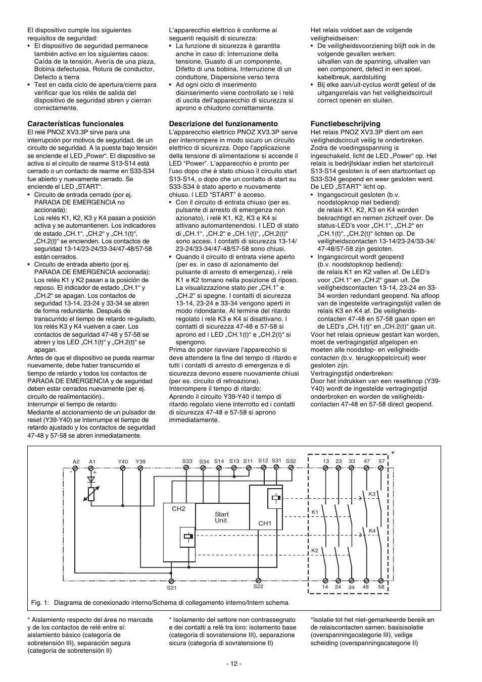 Pilz PNOZ XV3.3P 30/24VDC 3n/o 2n/o t User Manual | Page 12 / 20