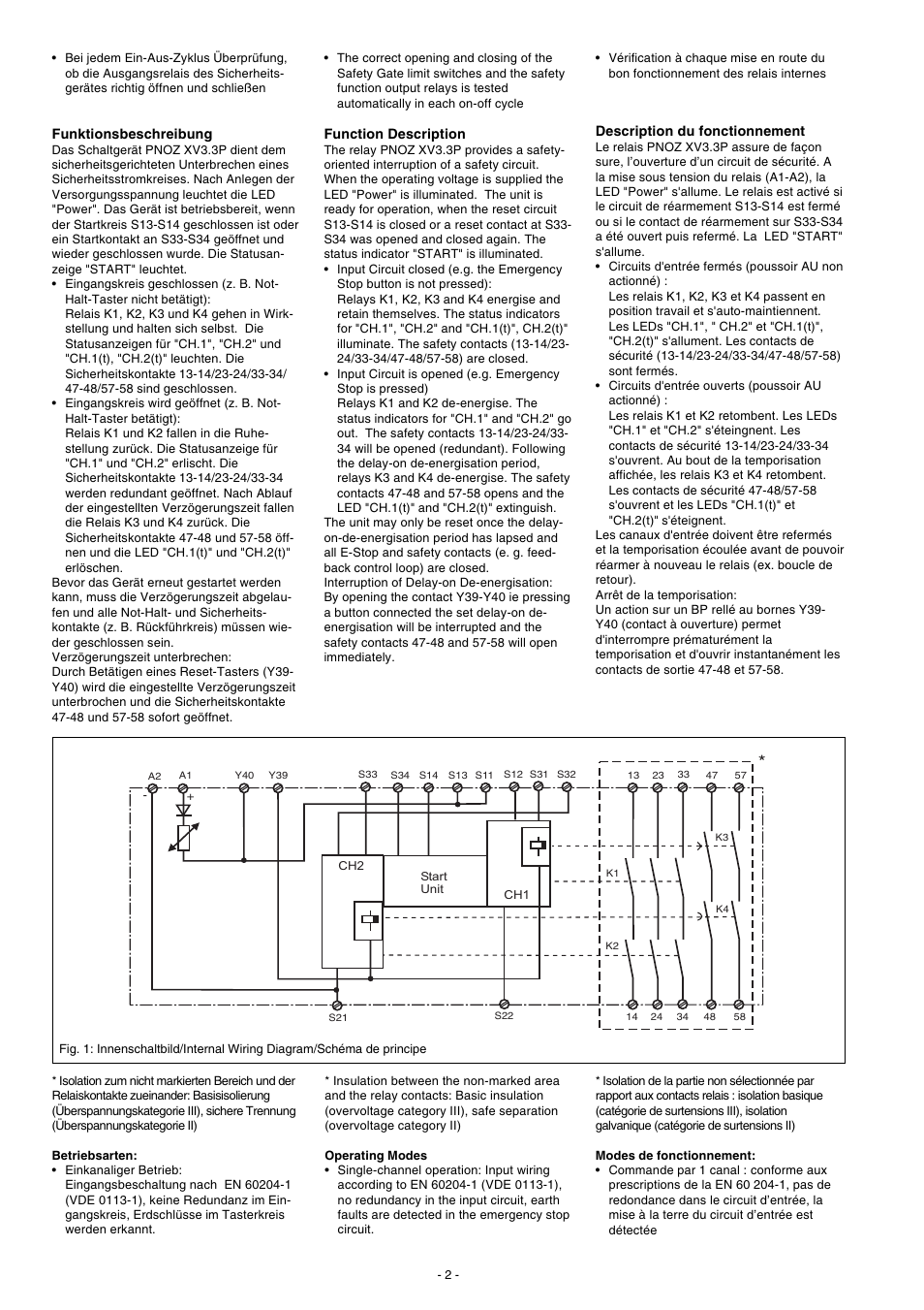 Pilz PNOZ XV3.3P 30/24VDC 3n/o 2n/o t User Manual | Page 2 / 20