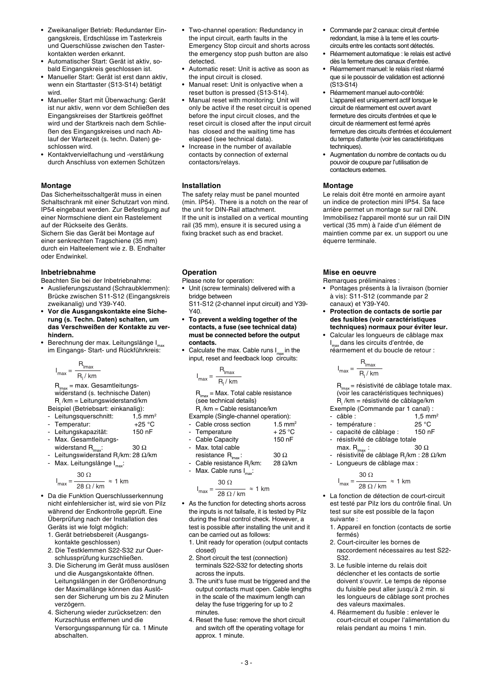 Pilz PNOZ XV3.3P 30/24VDC 3n/o 2n/o t User Manual | Page 3 / 20