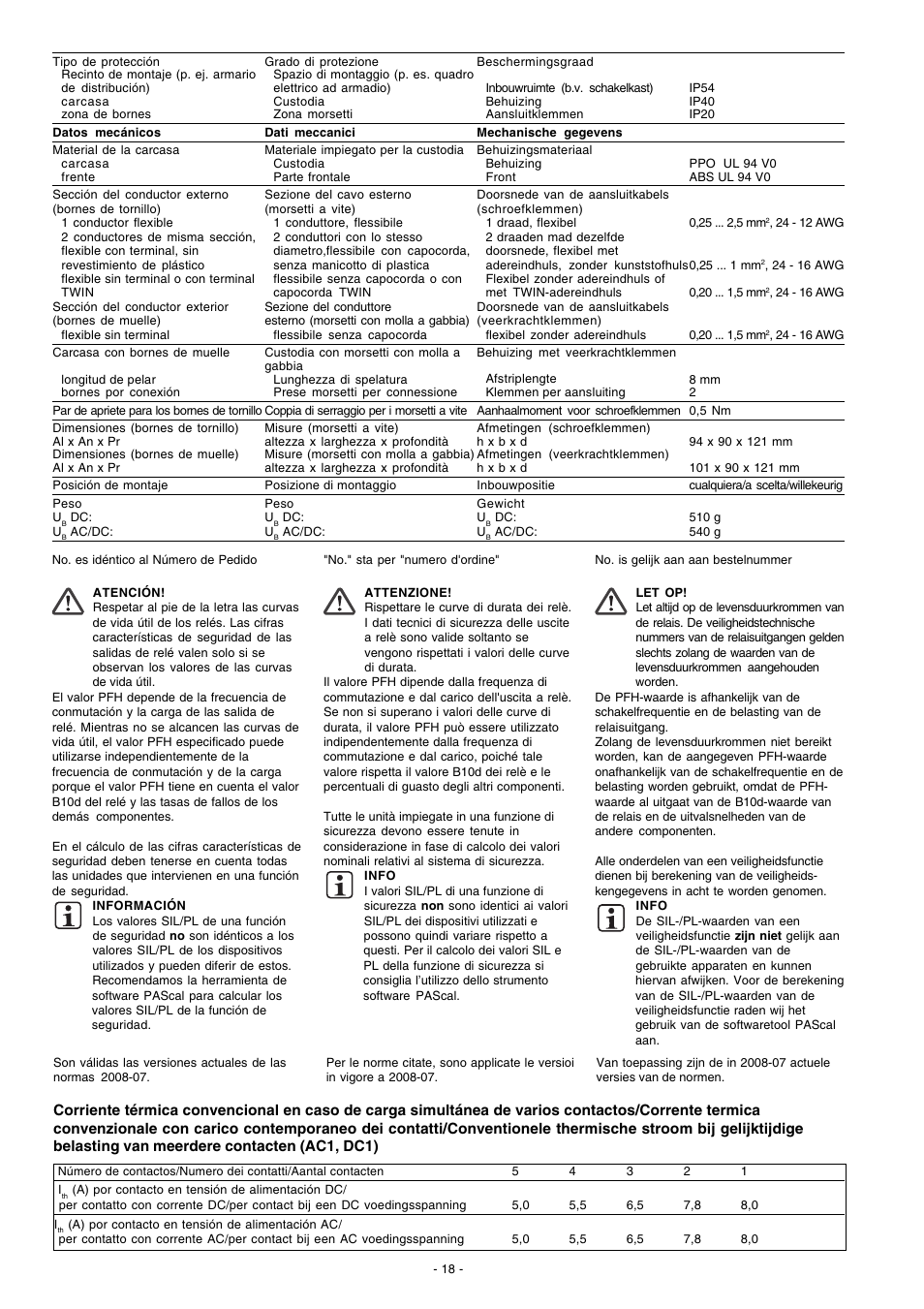Pilz PNOZ XV3.1P 30/24VDC 3n/o 1n/c 2n/o t User Manual | Page 18 / 20
