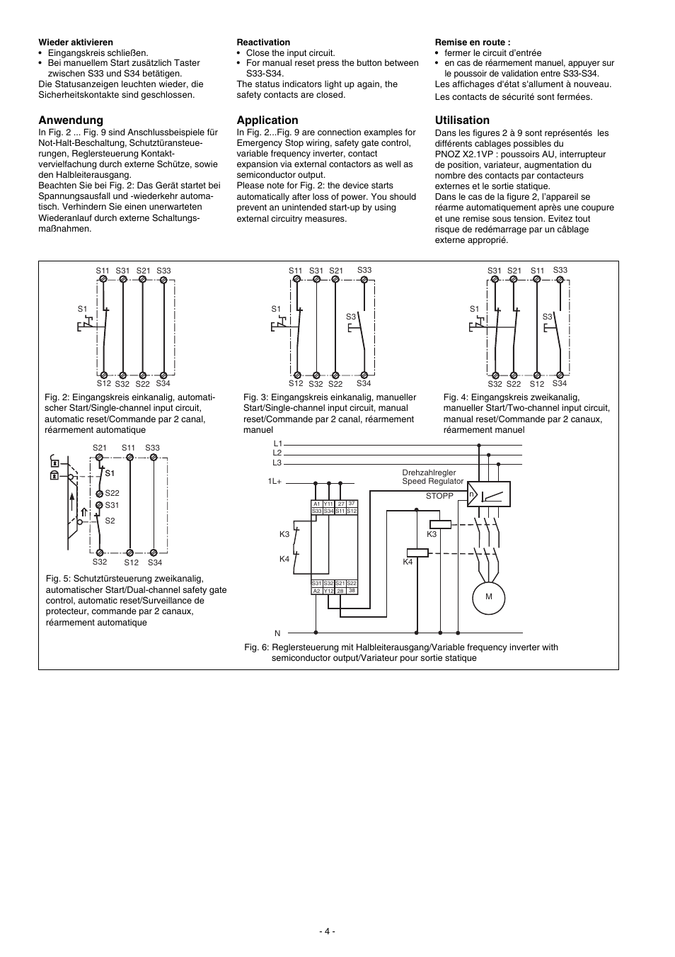 Anwendung, Application, Utilisation | Pilz PNOZ X2.1VP 0.75/24VDC 1so 2n/o fix User Manual | Page 4 / 8