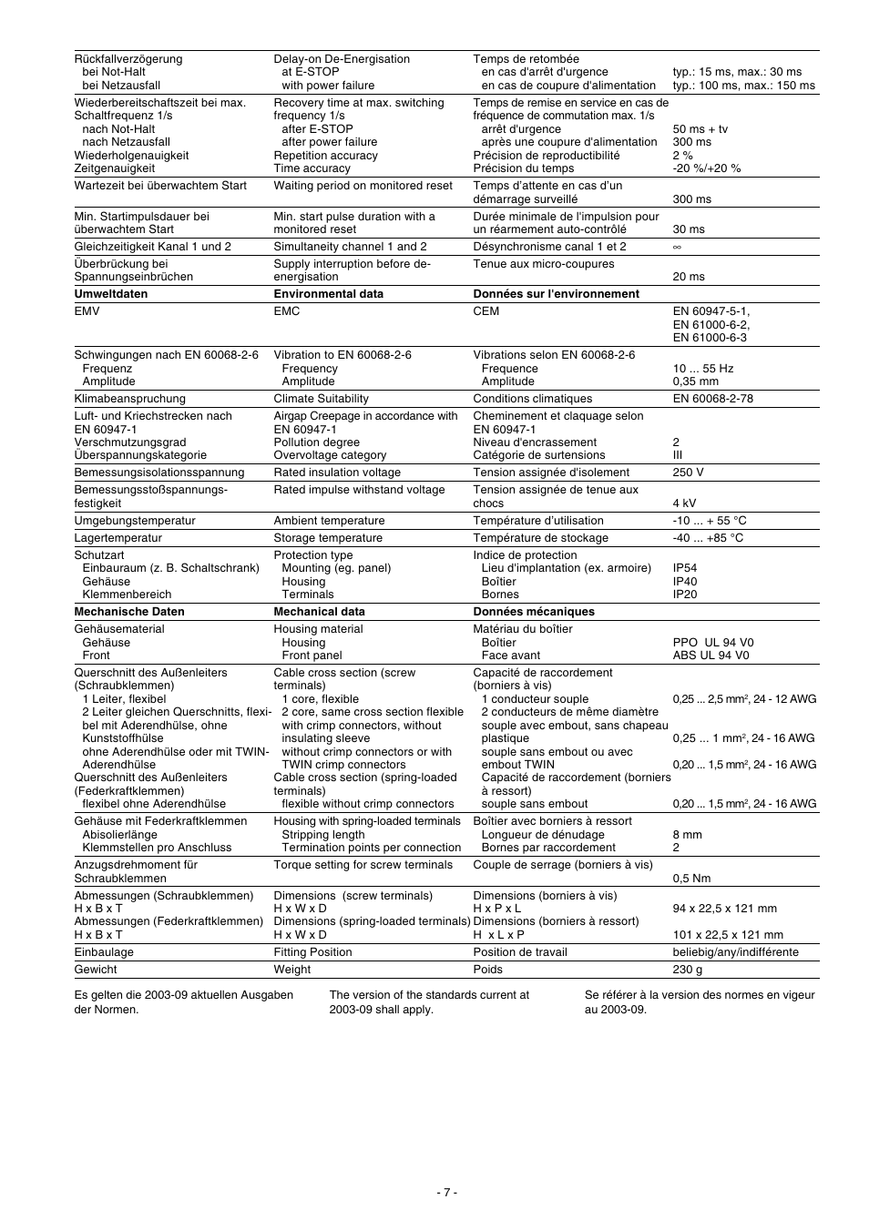 Pilz PNOZ XV1P 3/24VDC 2n/o 1n/o t User Manual | Page 7 / 20