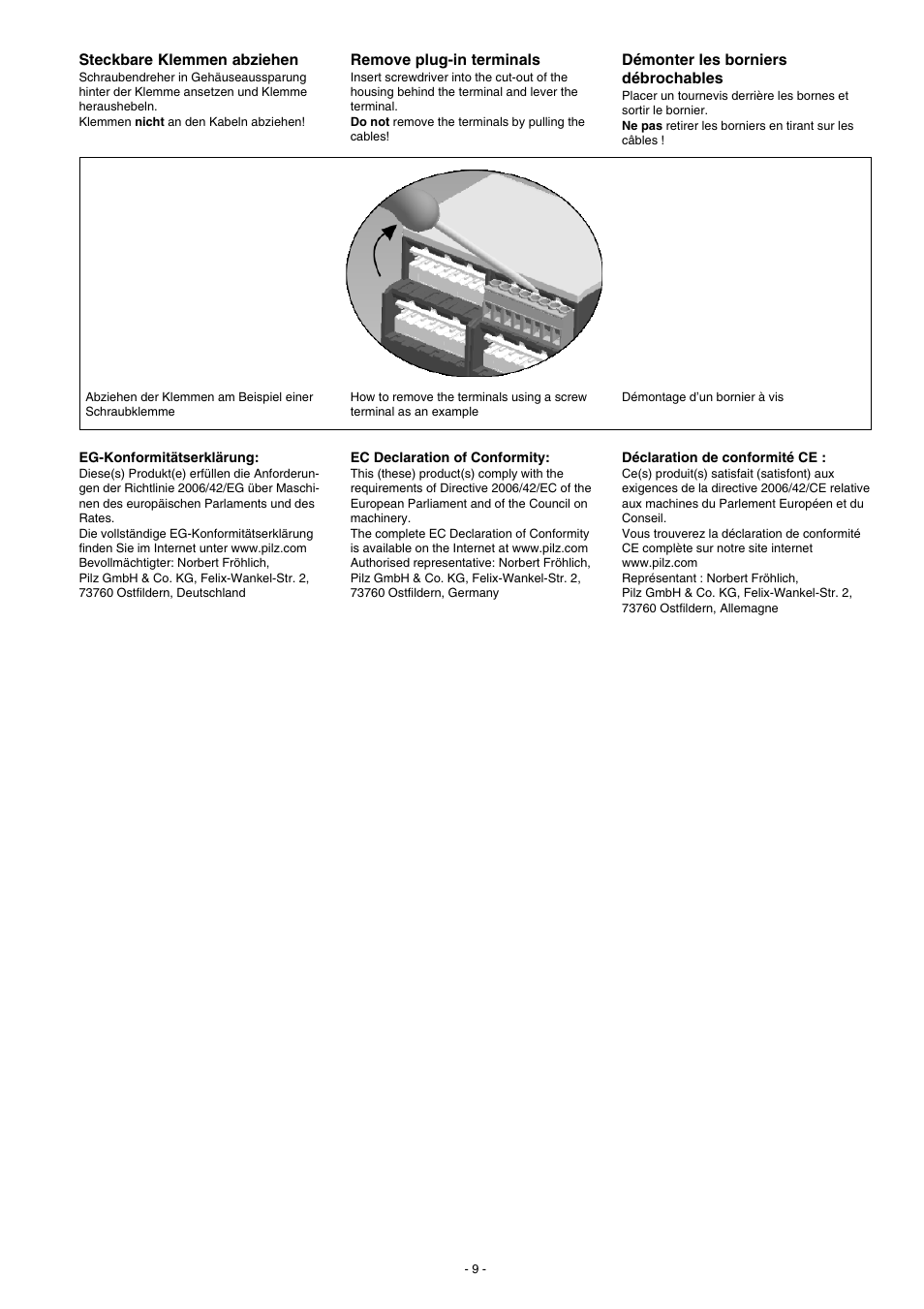 Pilz PNOZ XV1P 3/24VDC 2n/o 1n/o t User Manual | Page 9 / 20