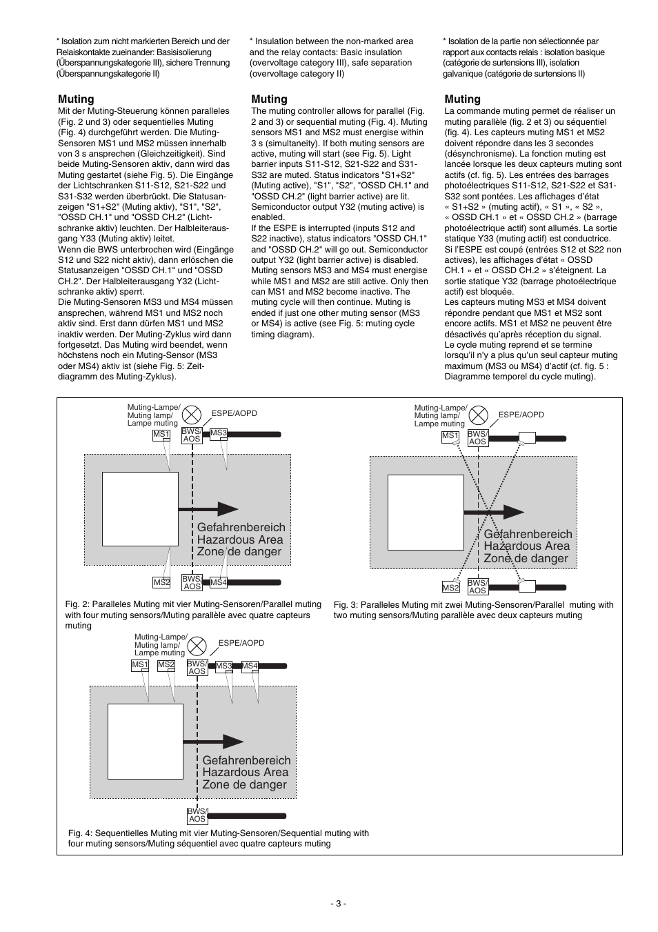 Gefahrenbereich hazardous area zone de danger, Muting | Pilz PMUT X1P 24VDC 3n/o 1n/c 5so User Manual | Page 3 / 16
