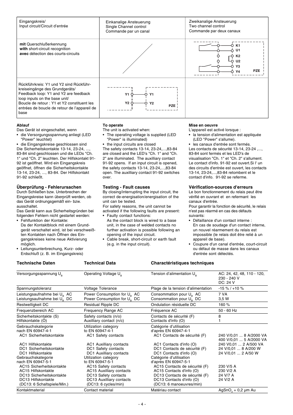 Pilz PZE 9 24VAC 8n/o 1n/c User Manual | Page 4 / 8