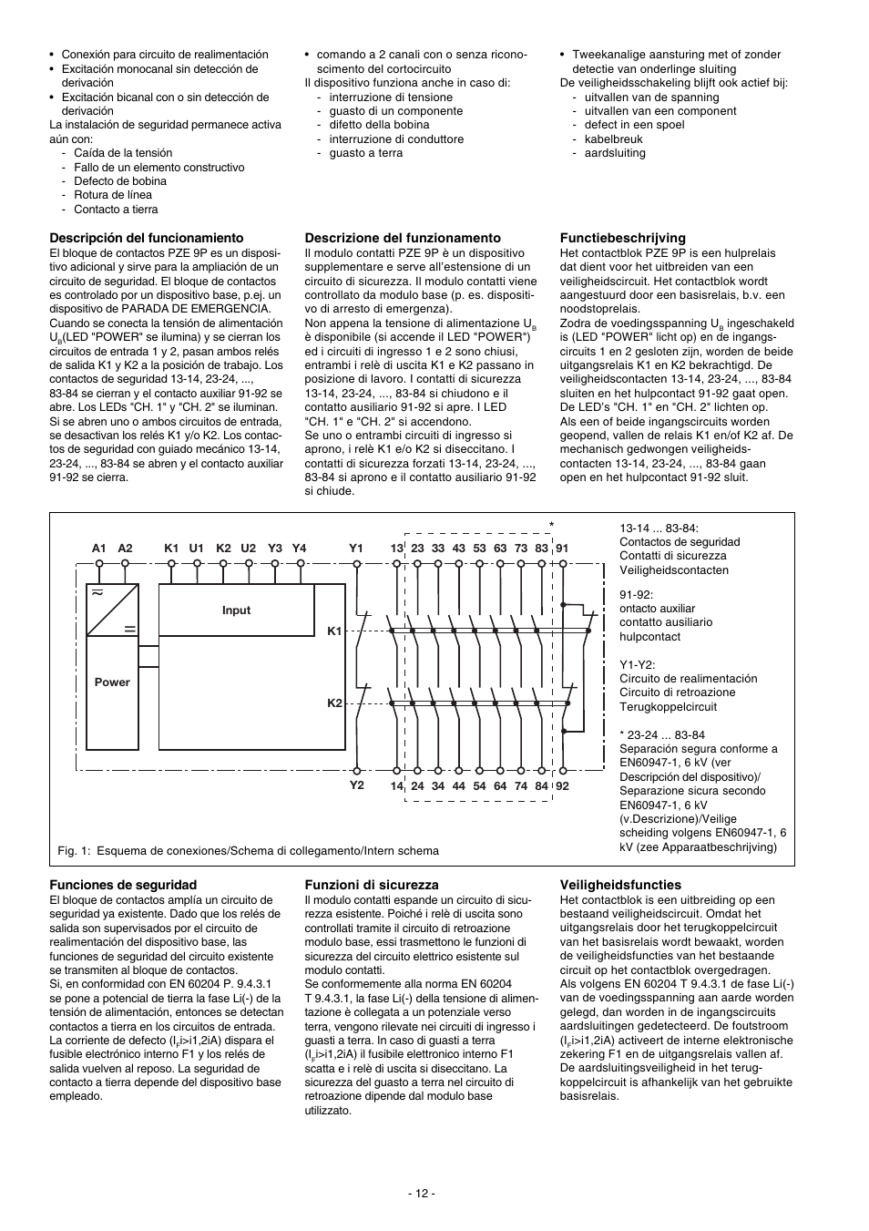 Pilz PZE 9P 24VACDC 8n/o 1n/c User Manual | Page 12 / 20