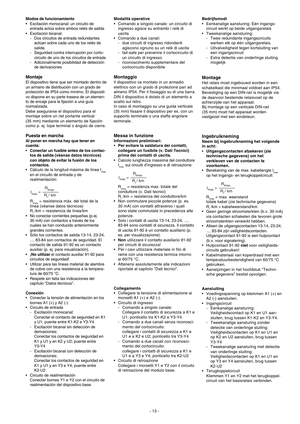 Pilz PZE 9P 24VACDC 8n/o 1n/c User Manual | Page 13 / 20
