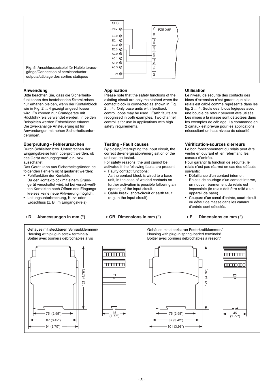 Pilz PZE X5P 24VDC 5n/o 2so User Manual | Page 5 / 8