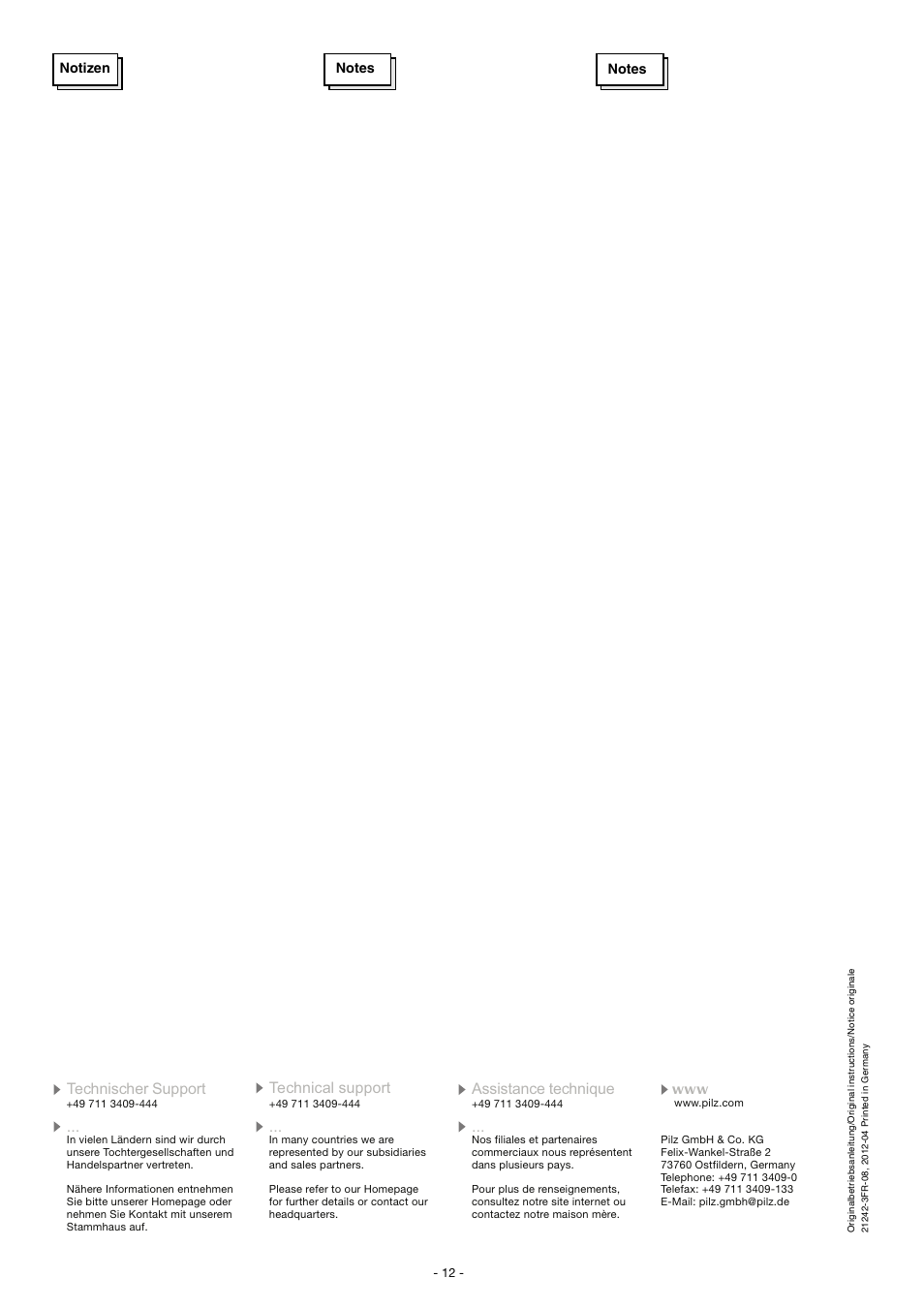 Pilz PNOZ e1p 24VDC 2so User Manual | Page 12 / 12