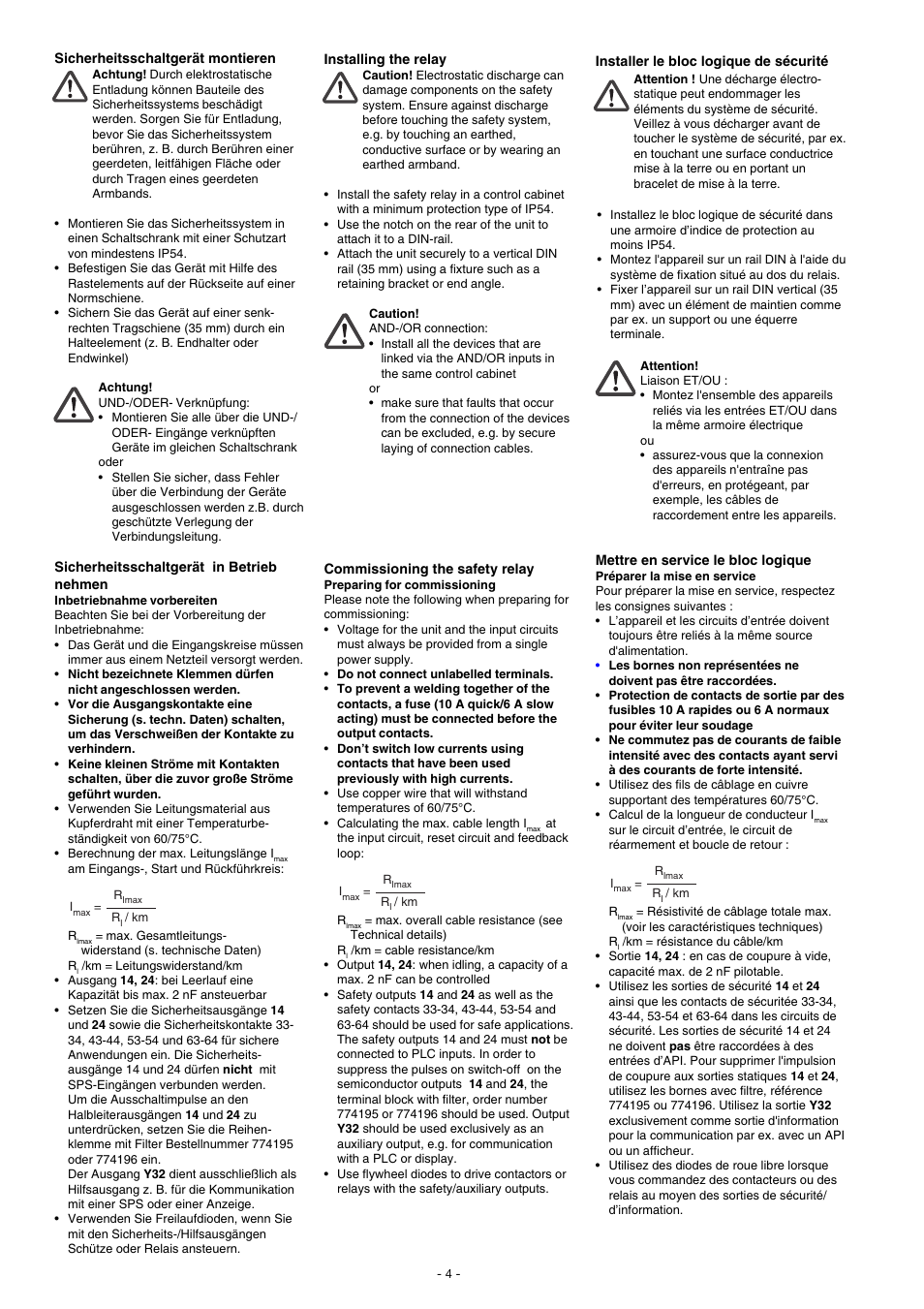 Pilz PNOZ e6vp 24VDC 4n/o 1so 1so t User Manual | Page 4 / 14
