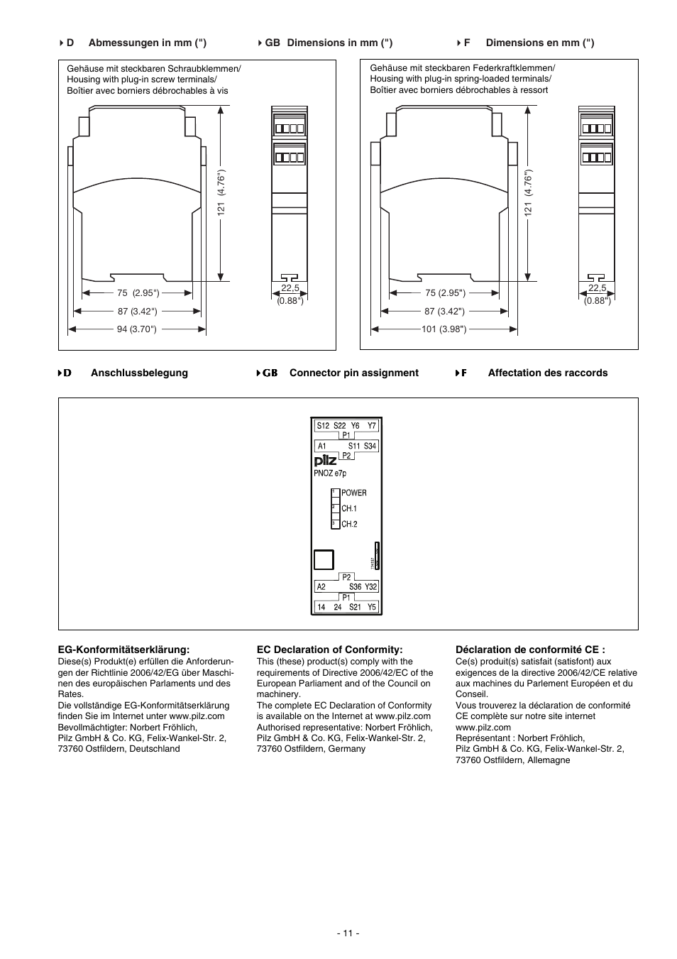 Pilz PNOZ e7p 24VDC 2 so User Manual | Page 11 / 12