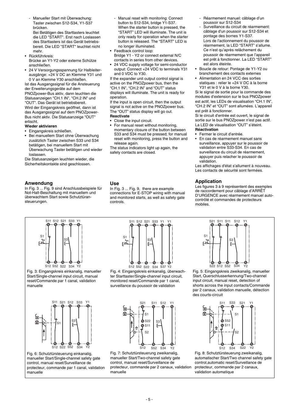 Anwendung, Application | Pilz PNOZ p1p 24VDC 2so User Manual | Page 5 / 16