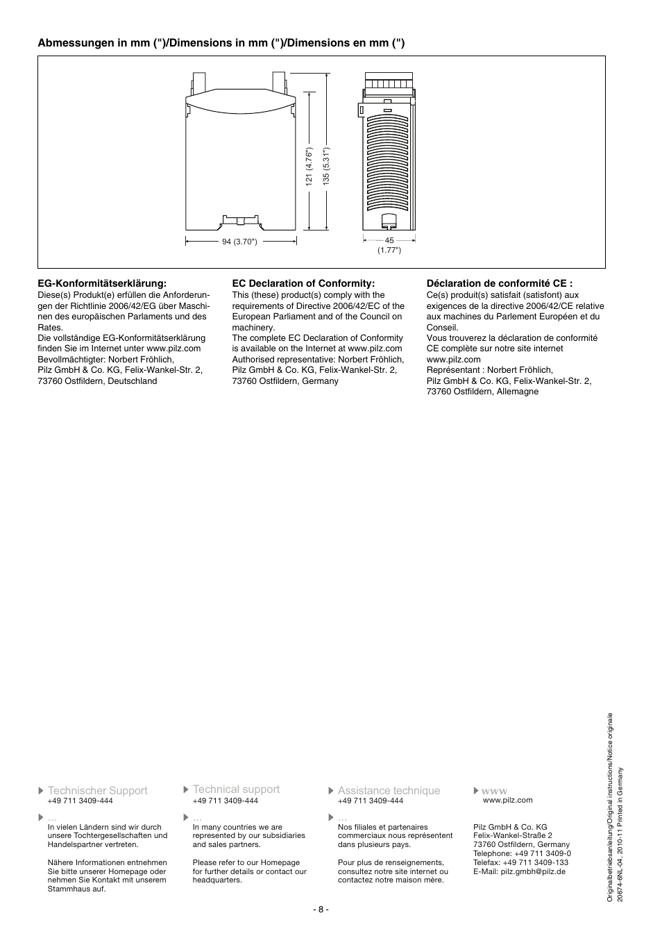 Pilz PNOZ p1p 24VDC 2so User Manual | Page 8 / 16