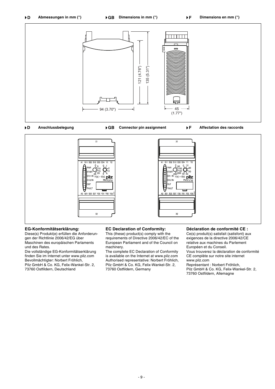 Pilz PNOZ p1vp 30s User Manual | Page 9 / 10