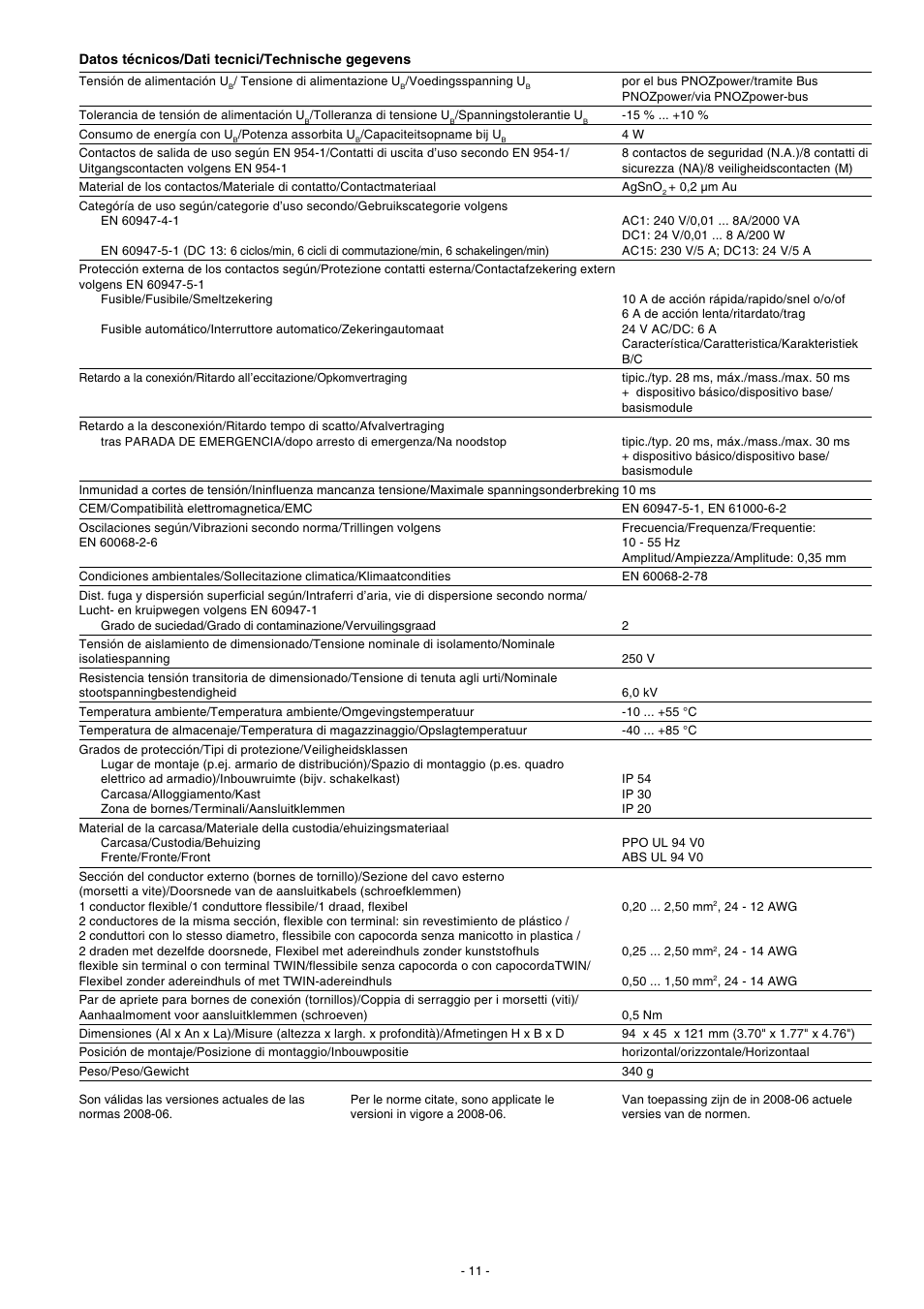 Pilz PNOZ po3.1p 8n/o User Manual | Page 11 / 12