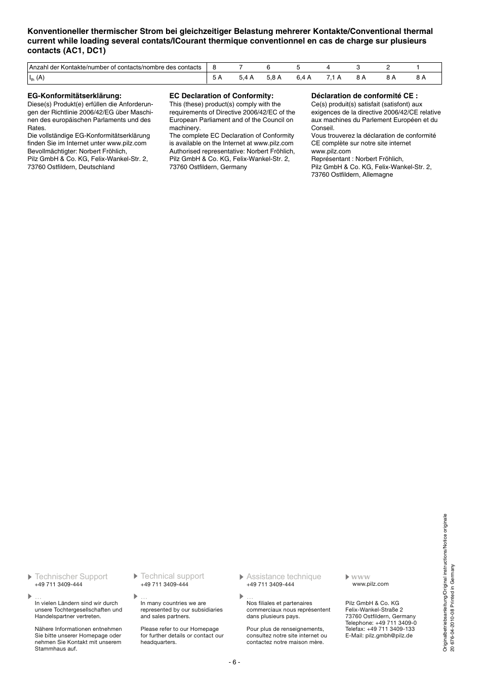 Pilz PNOZ po3.1p 8n/o User Manual | Page 6 / 12
