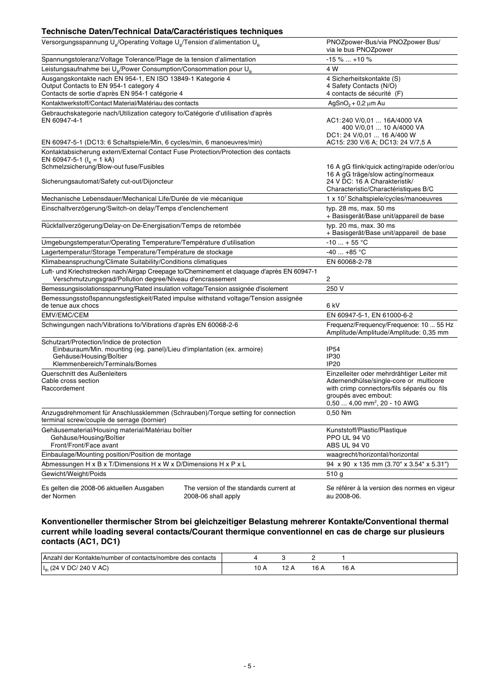 Pilz PNOZ po3.2p 4n/o User Manual | Page 5 / 12