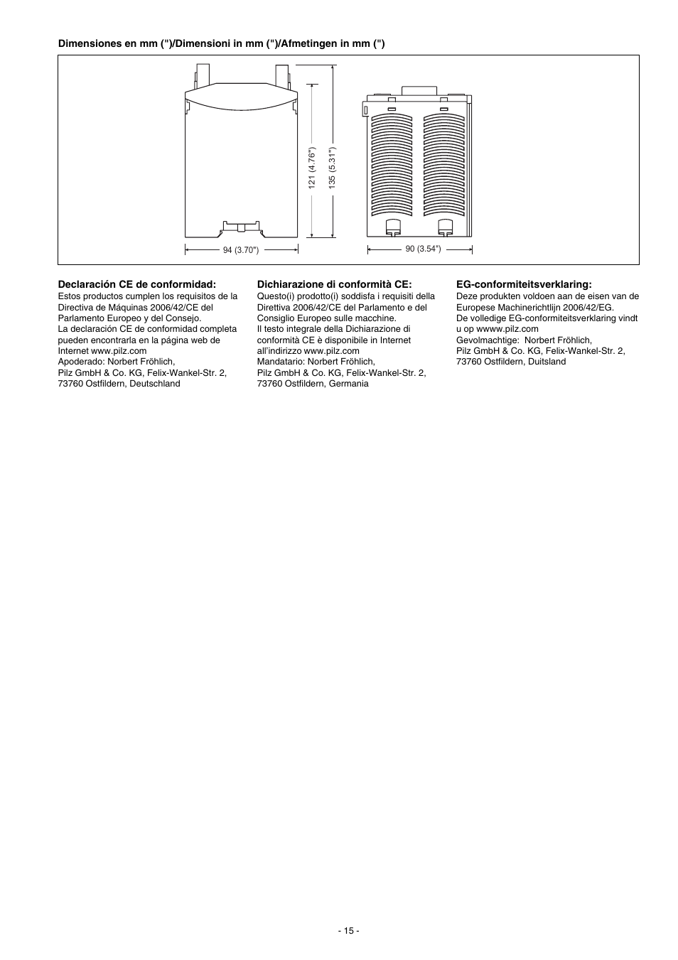 Pilz PNOZ po3.3p 3n/o User Manual | Page 15 / 16