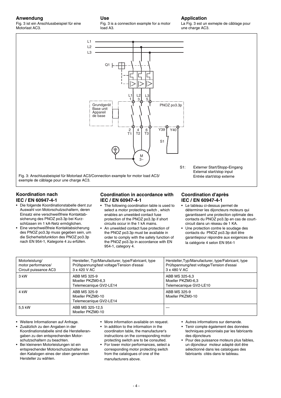 Anwendung, Application | Pilz PNOZ po3.3p 3n/o User Manual | Page 4 / 16