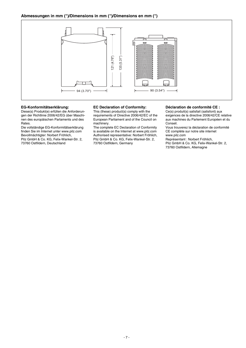 Pilz PNOZ po3.3p 3n/o User Manual | Page 7 / 16