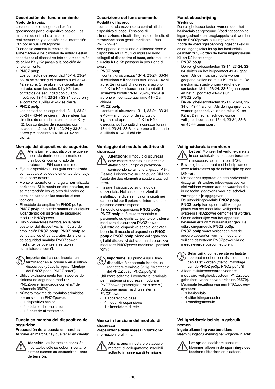 Pilz PNOZ po3p 3n/o 1n/c User Manual | Page 10 / 16