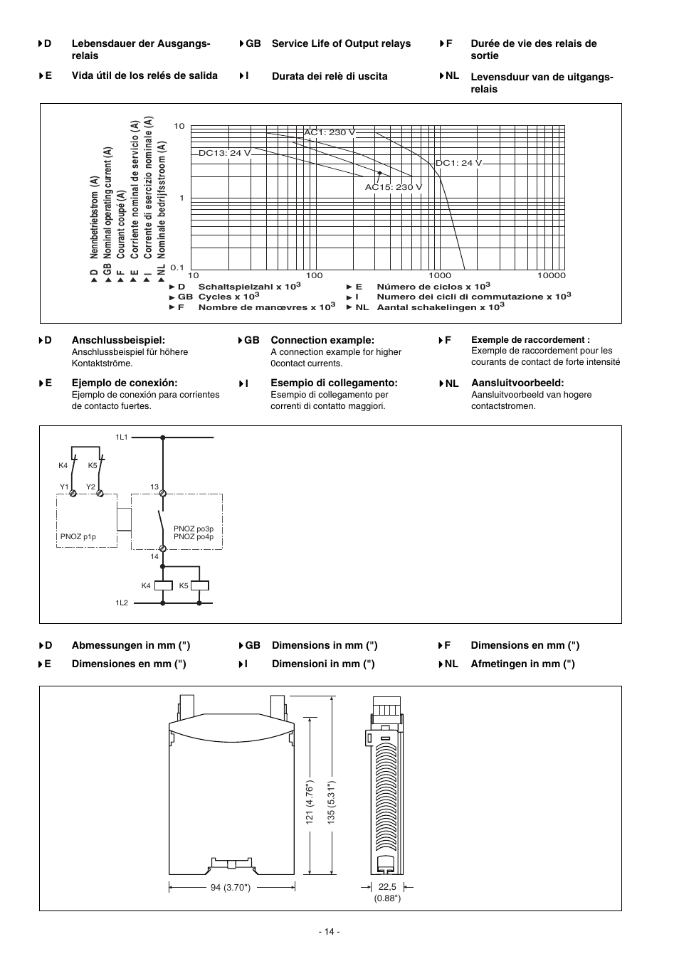 Pilz PNOZ po3p 3n/o 1n/c User Manual | Page 14 / 16