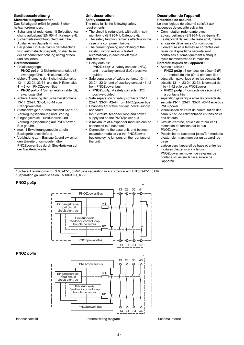 Pilz PNOZ po3p 3n/o 1n/c User Manual | Page 2 / 16