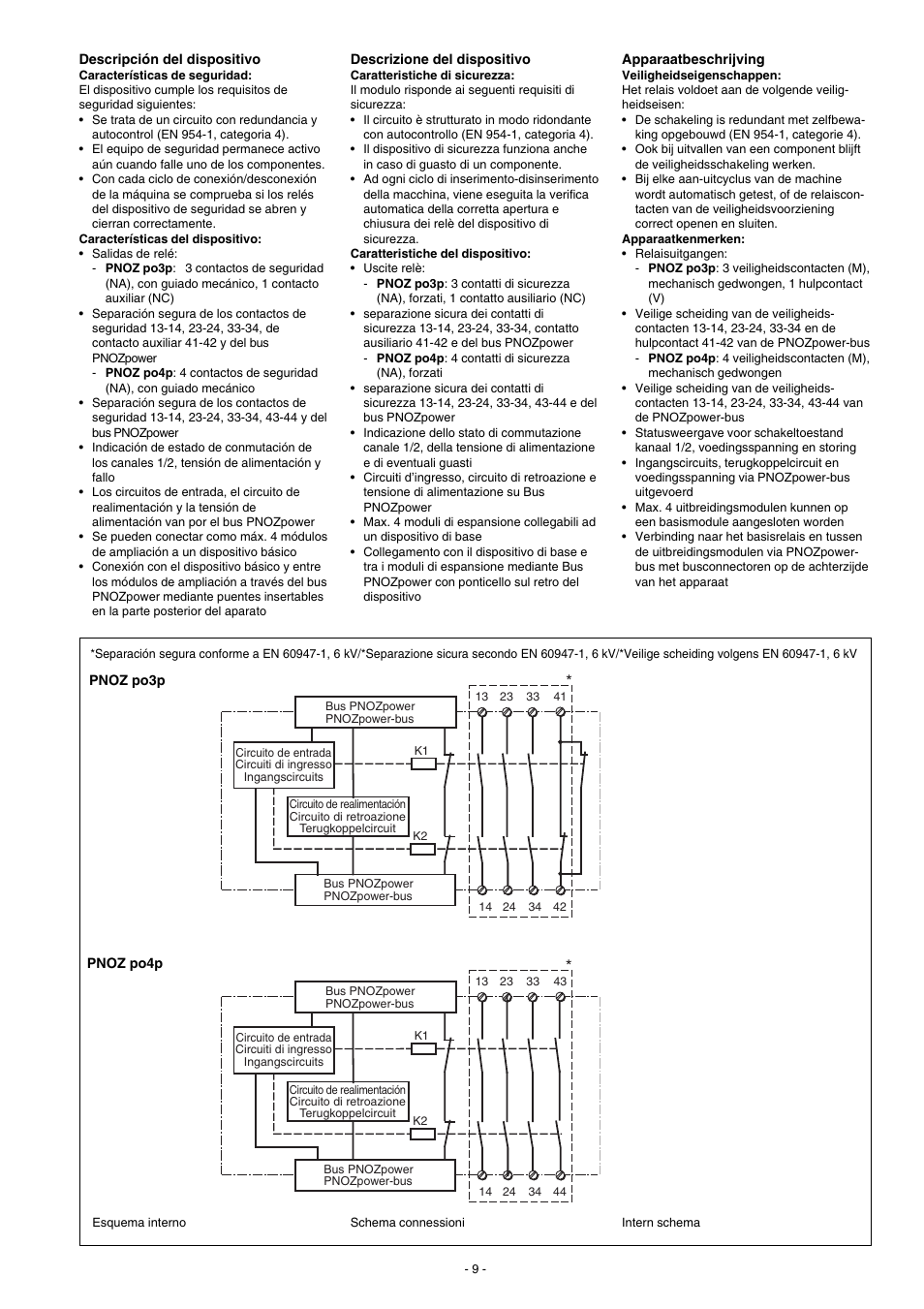 Pilz PNOZ po3p 3n/o 1n/c User Manual | Page 9 / 16