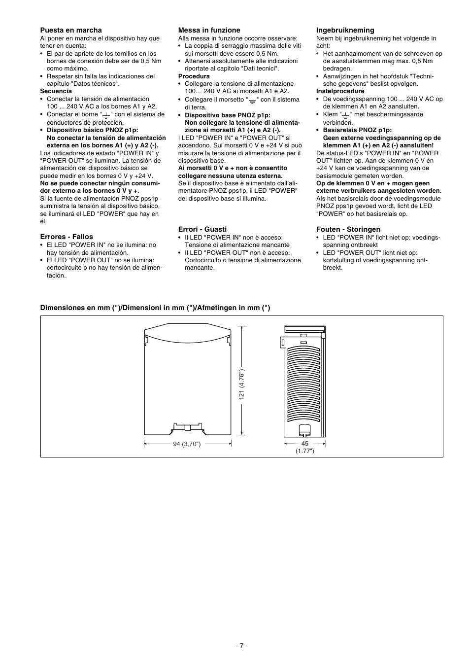 Pilz PNOZ pps1p 100-240VAC User Manual | Page 7 / 8