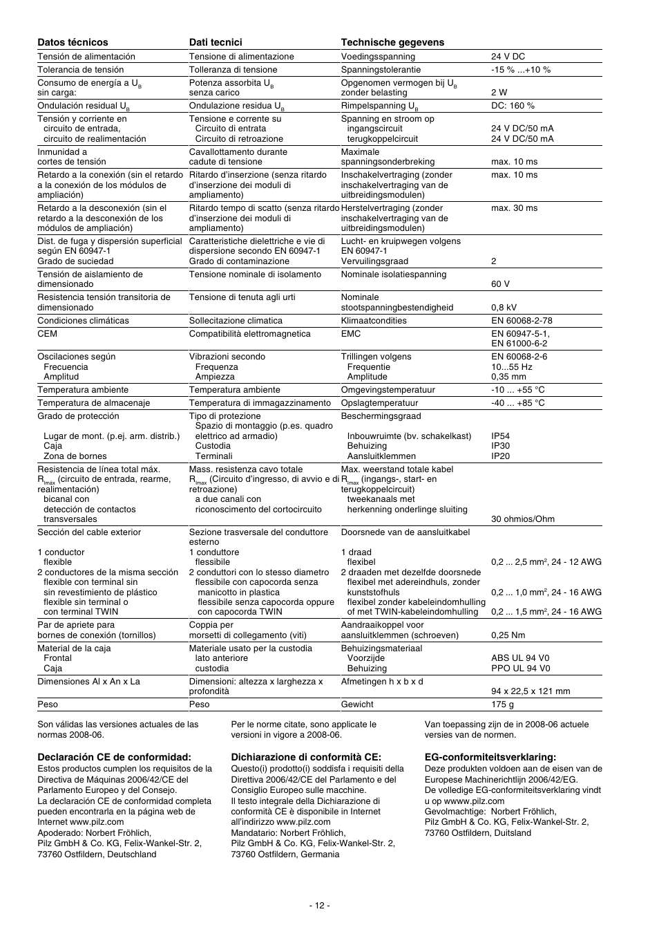 Pilz PNOZ pe1p User Manual | Page 12 / 16