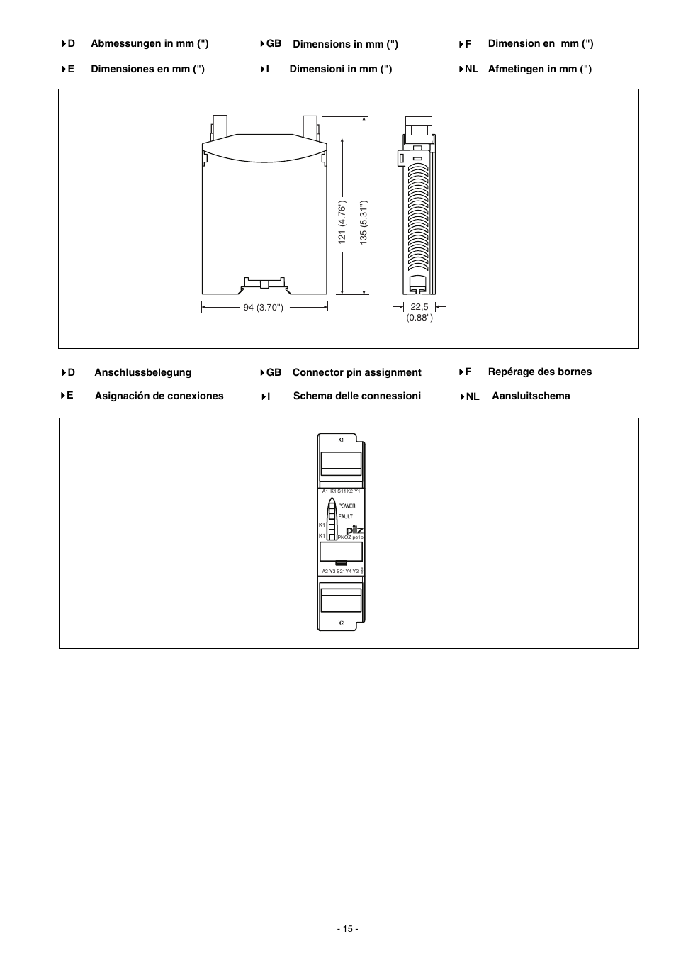 Pilz PNOZ pe1p User Manual | Page 15 / 16