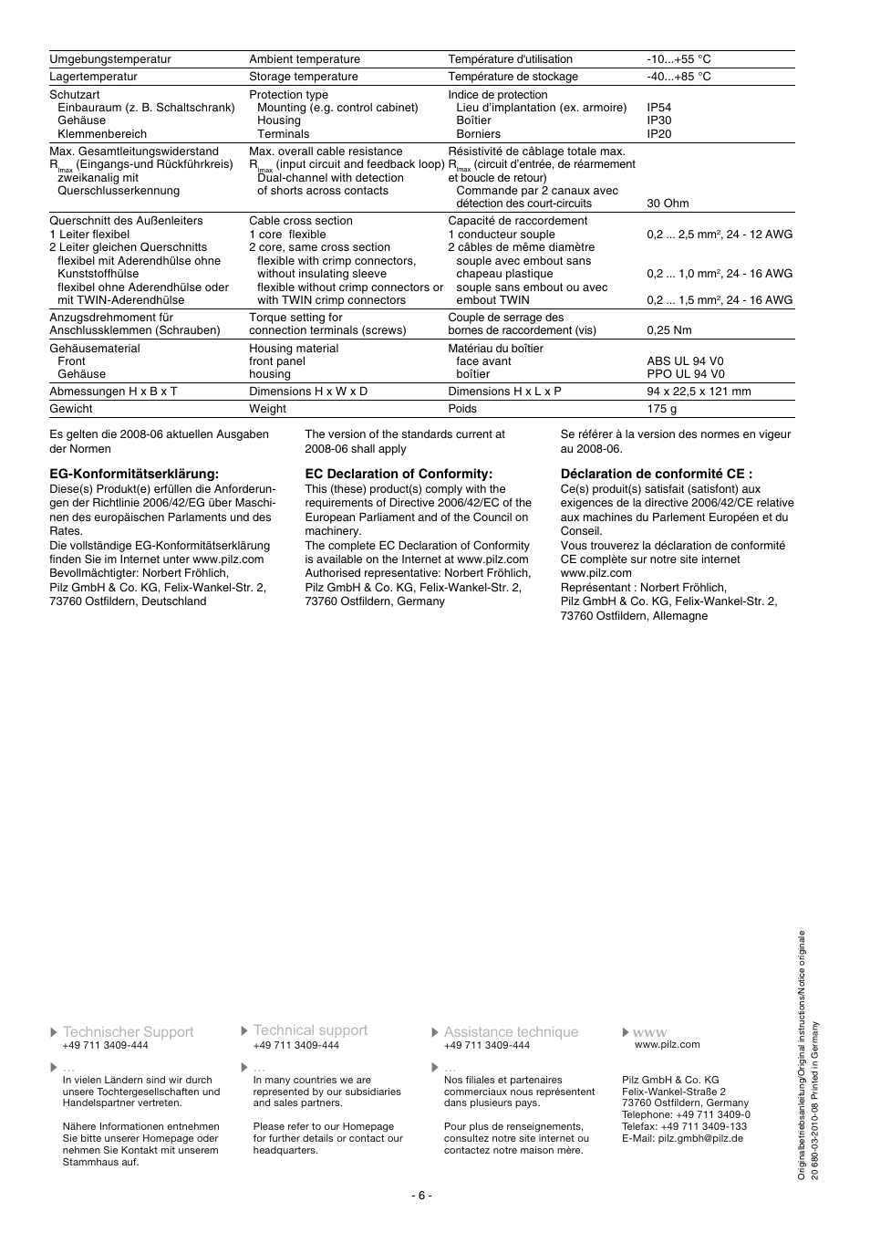 Pilz PNOZ pe1p User Manual | Page 6 / 16