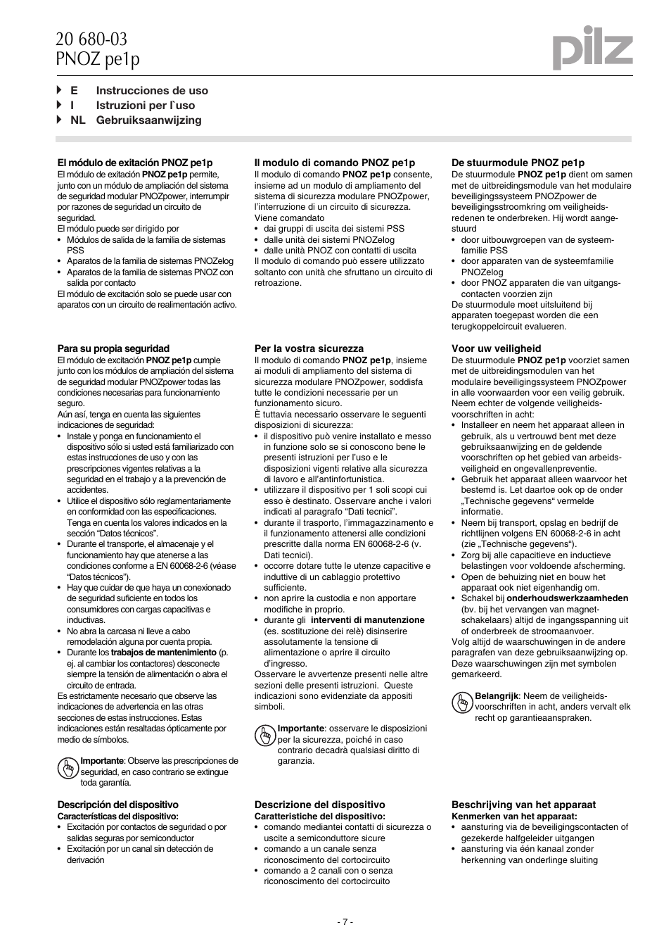 Pilz PNOZ pe1p User Manual | Page 7 / 16