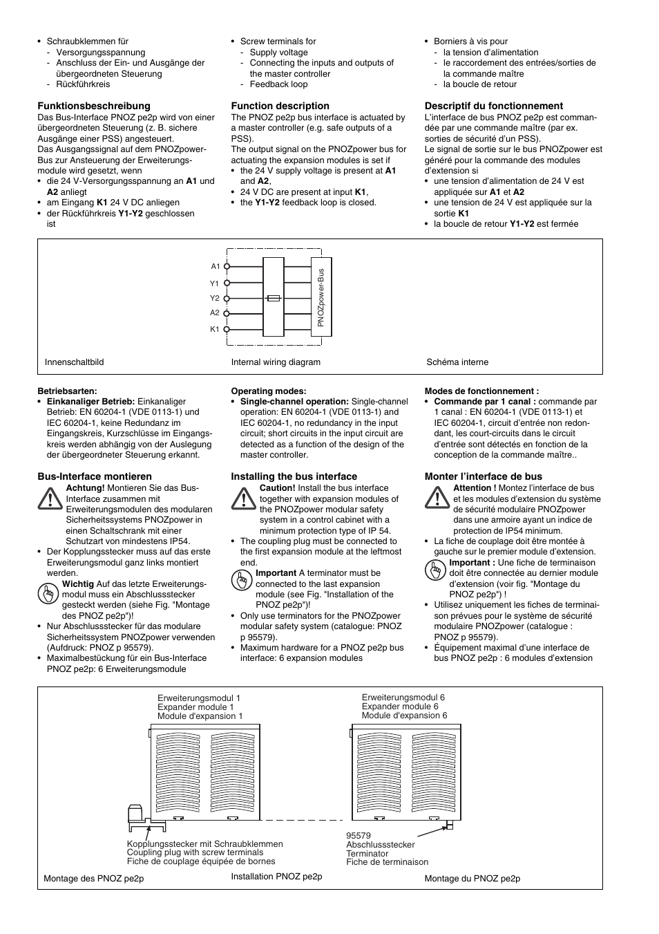 Pilz PNOZpe2p Bus-Interface User Manual | Page 2 / 12