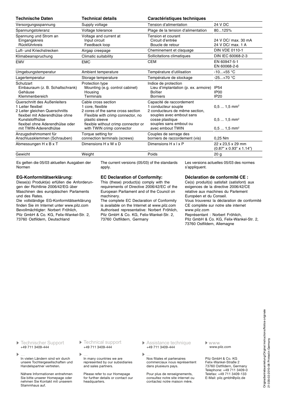 Pilz PNOZpe2p Bus-Interface User Manual | Page 4 / 12
