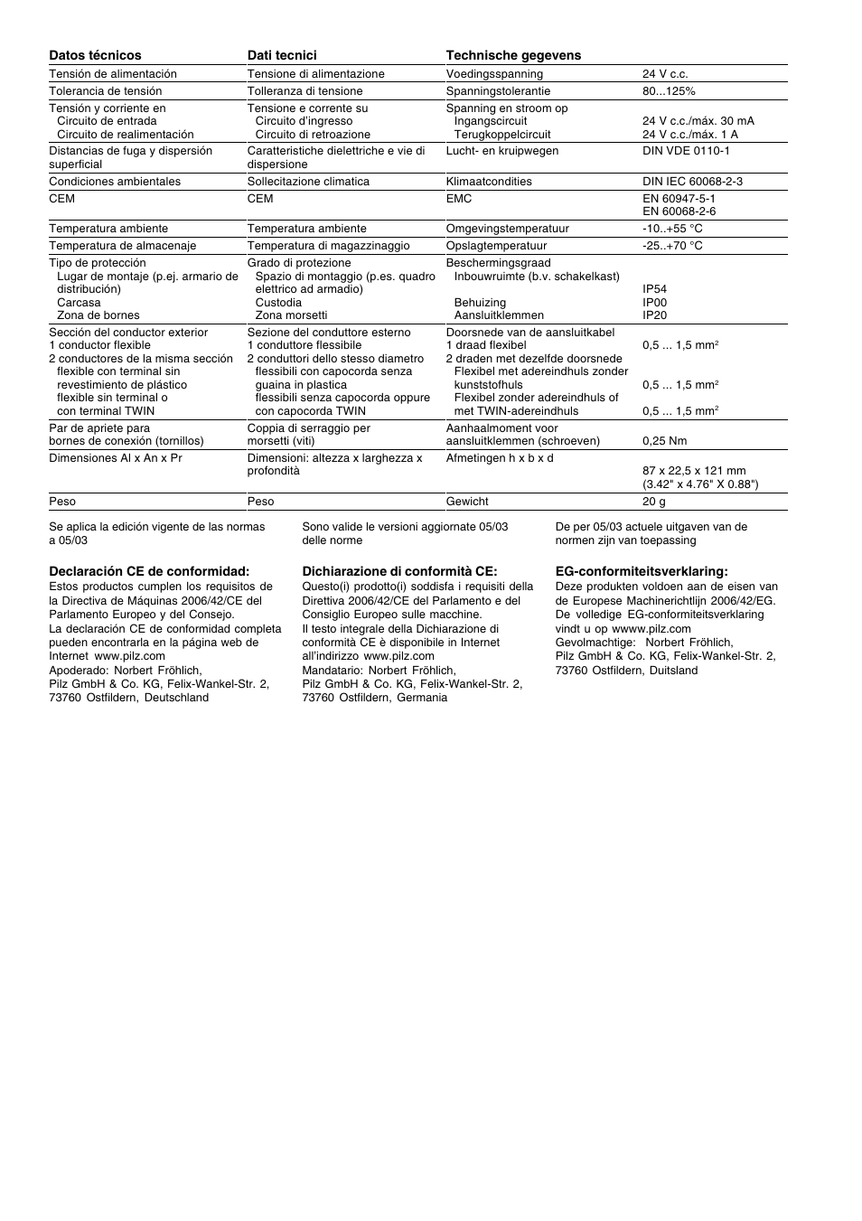 Pilz PNOZpe2p Bus-Interface User Manual | Page 8 / 12