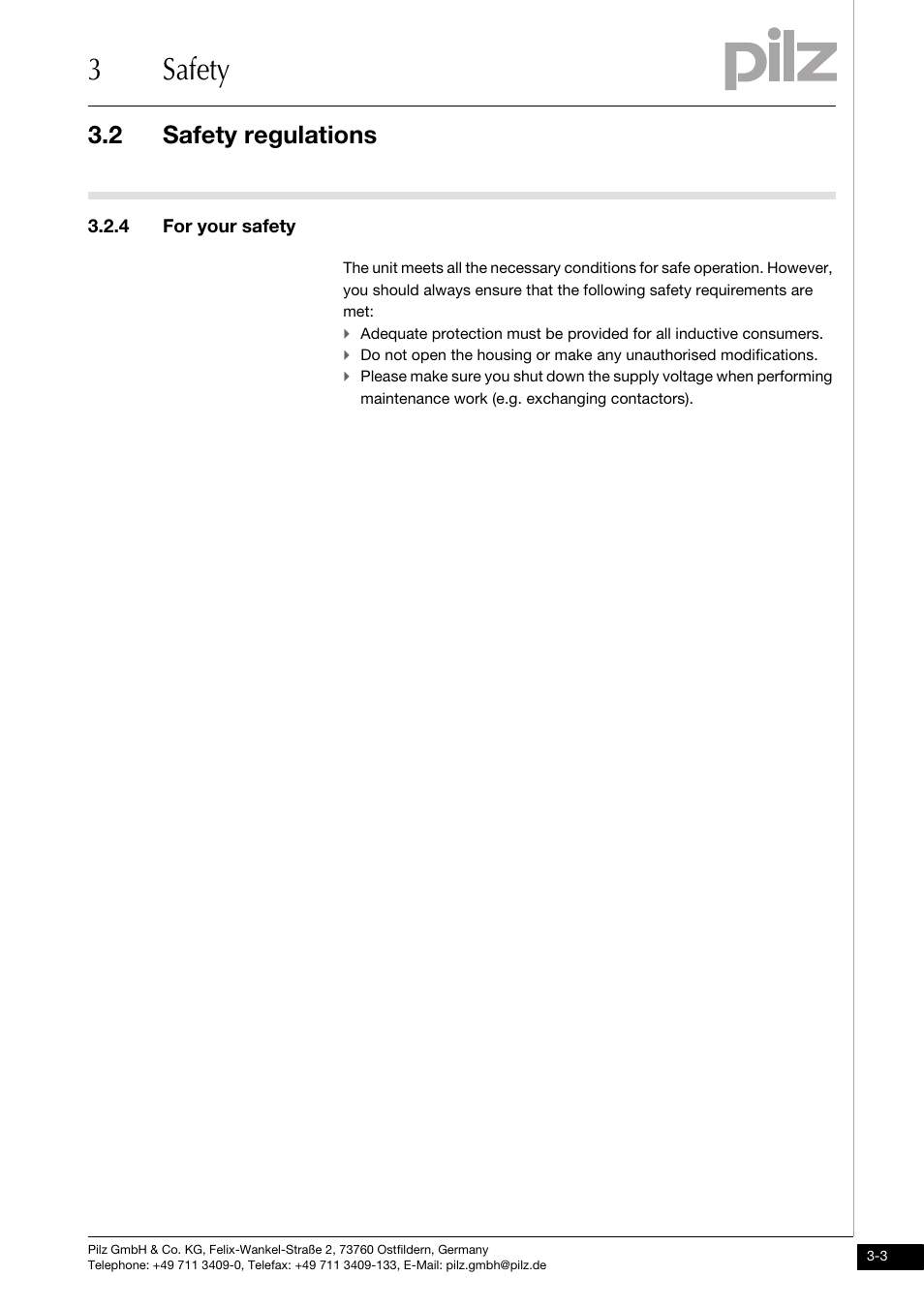 4 for your safety, 3safety, 2 safety regulations | Pilz PNOZ mm0.2p User Manual | Page 15 / 51