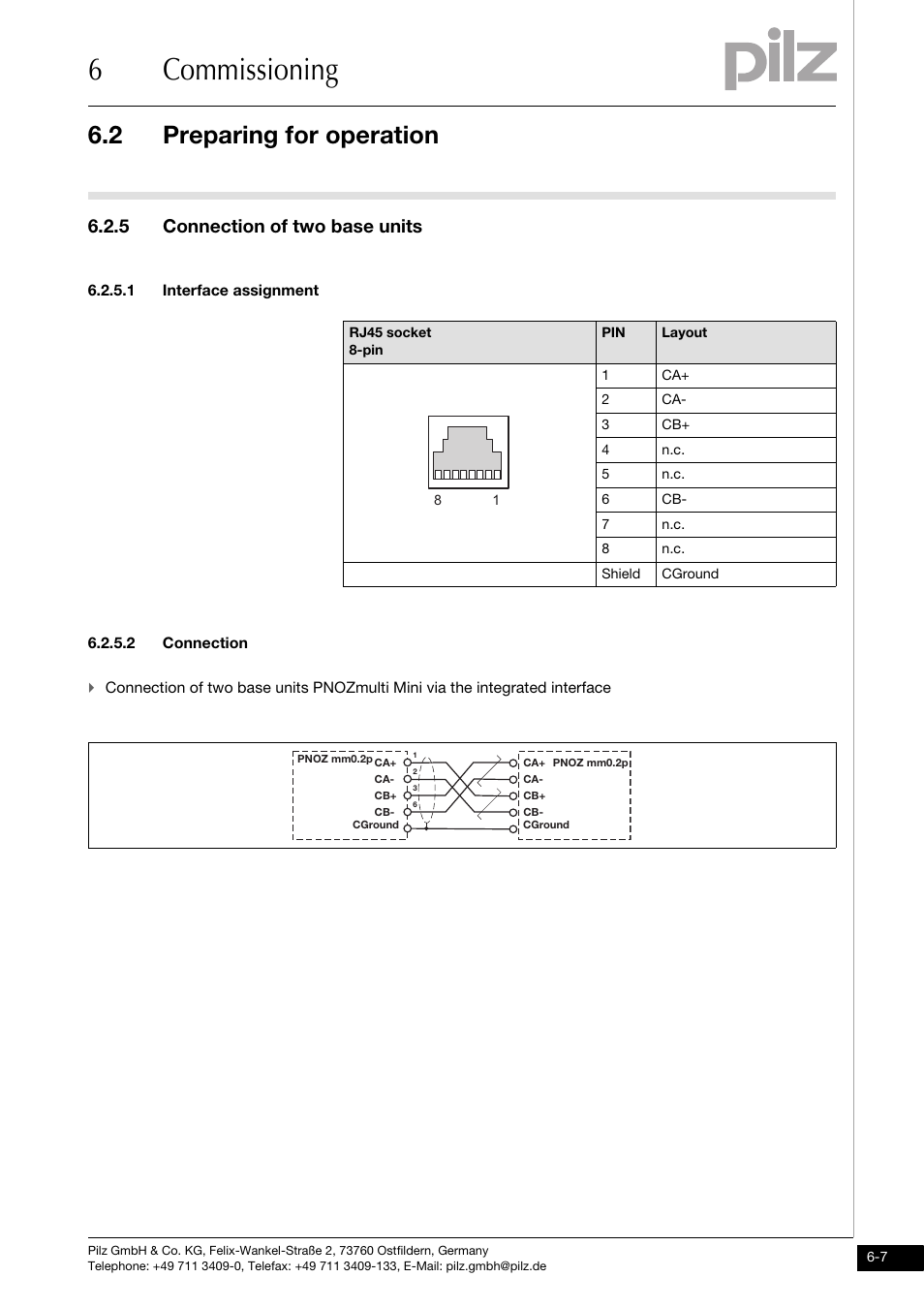 5 connection of two base units, 1 interface assignment, 2 connection | 6commissioning, 2 preparing for operation | Pilz PNOZ mm0.2p User Manual | Page 31 / 51