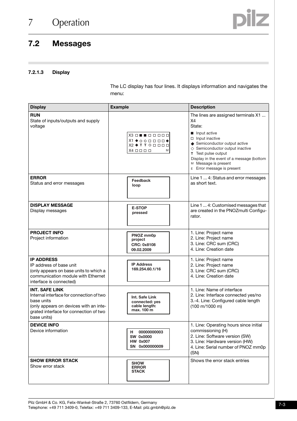 3 display, 7operation, 2 messages | Pilz PNOZ mm0.2p User Manual | Page 39 / 51