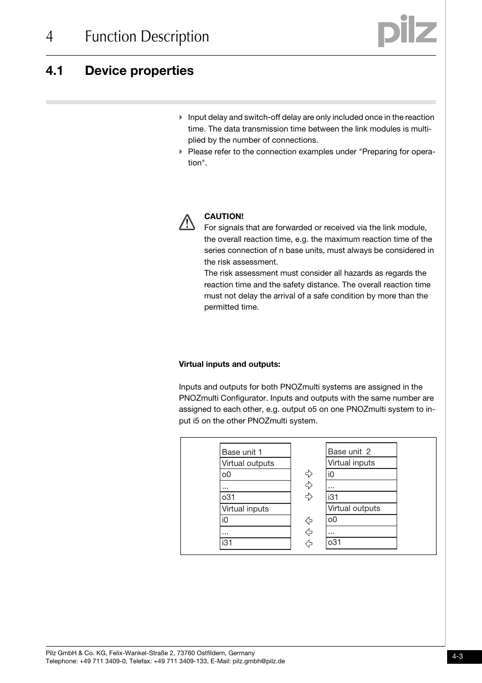 4function description, 1 device properties | Pilz PNOZ mml1p User Manual | Page 17 / 34