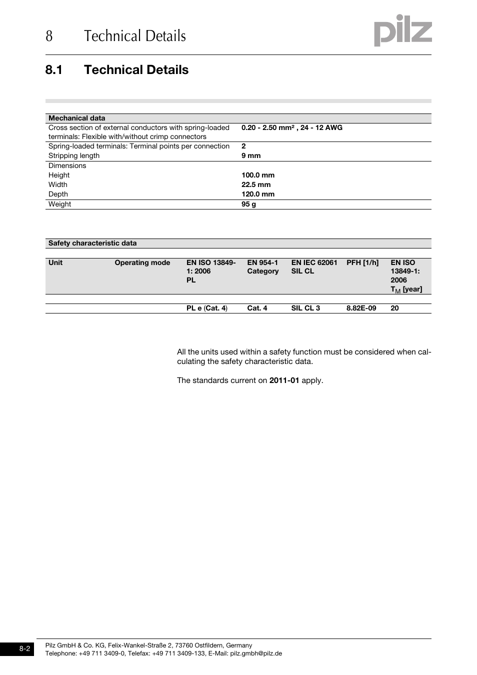 8technical details, 1 technical details | Pilz PNOZ mml1p User Manual | Page 31 / 34
