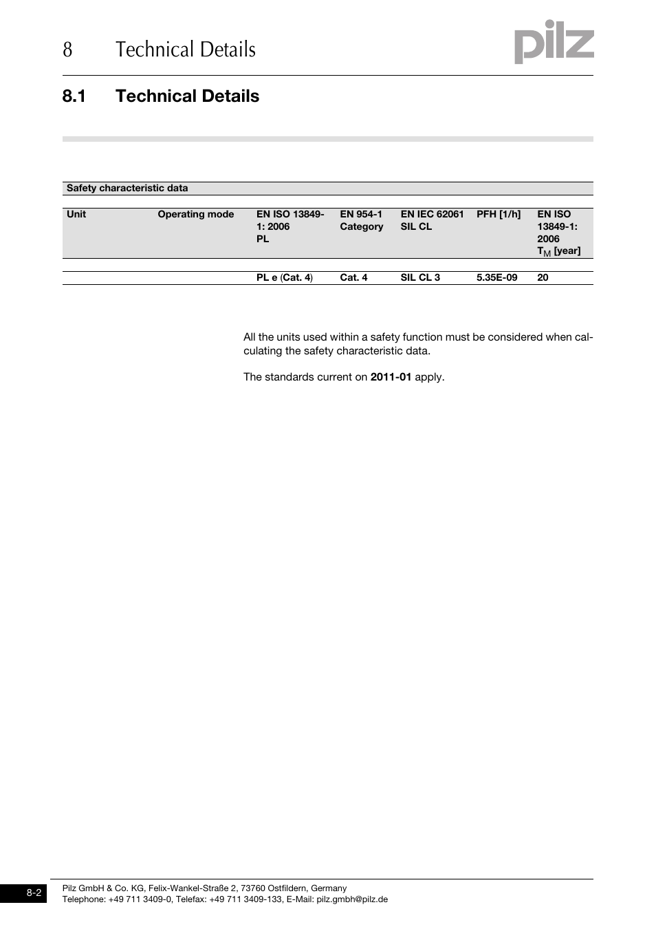 8technical details, 1 technical details | Pilz PNOZ mml2p User Manual | Page 30 / 33