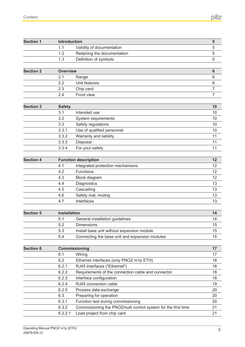 Pilz PNOZ m1p base unit User Manual | Page 3 / 40