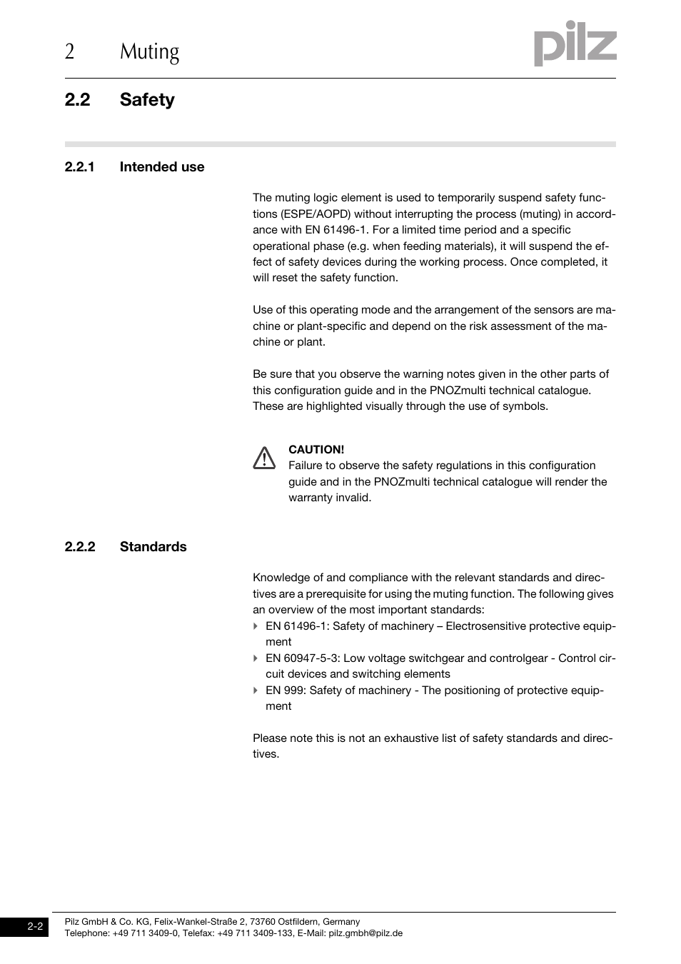 Safety, 1 intended use, 2 standards | 2muting, 2 safety | Pilz PNOZ m1p base unit User Manual | Page 10 / 72